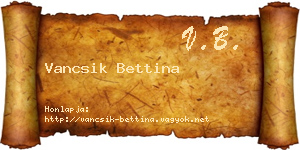 Vancsik Bettina névjegykártya